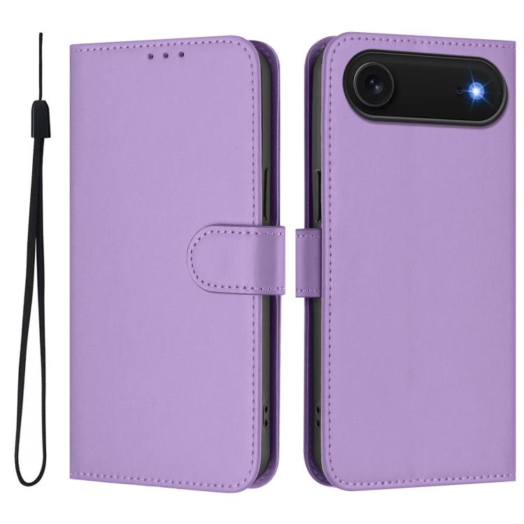 Funda para teléfono de piel de color liso con cordón y tacto agradable al tacto, For iPhone Air, For iPhone 16 Pro Max