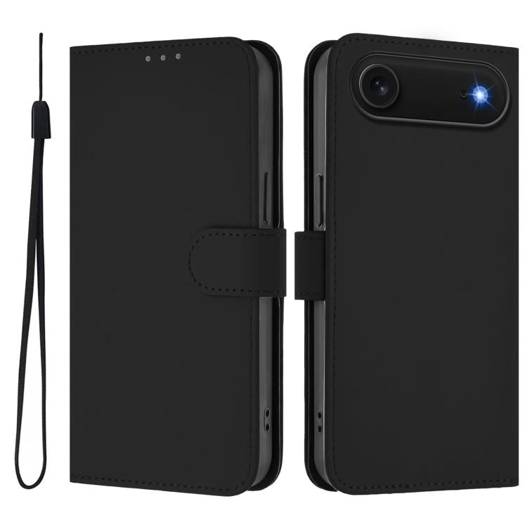Funda para teléfono de piel de color liso con cordón y tacto agradable al tacto, For iPhone Air, For iPhone 16 Pro Max