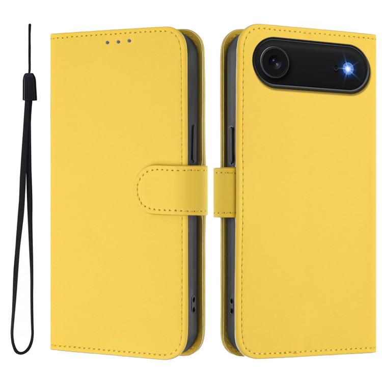 Funda para teléfono de piel de color liso con cordón y tacto agradable al tacto, For iPhone Air, For iPhone 16 Pro Max