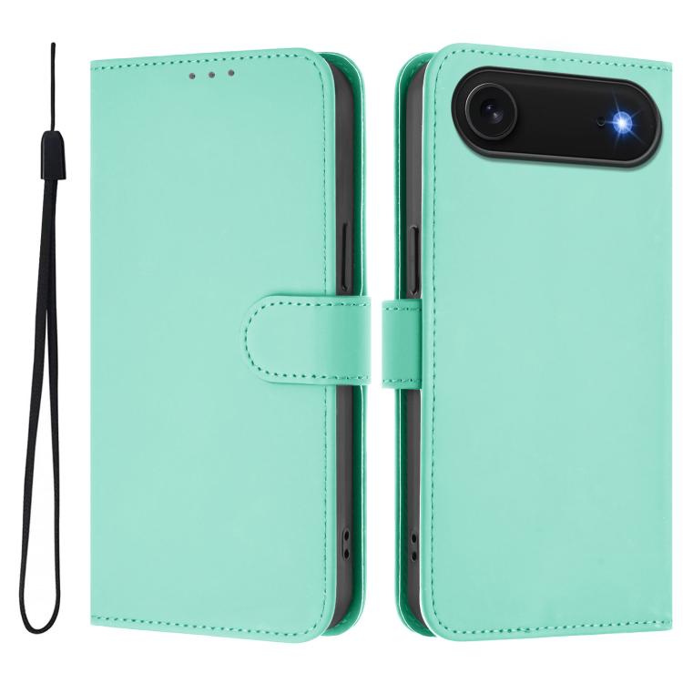 Funda para teléfono de piel de color liso con cordón y tacto agradable al tacto, For iPhone Air, For iPhone 16 Pro Max