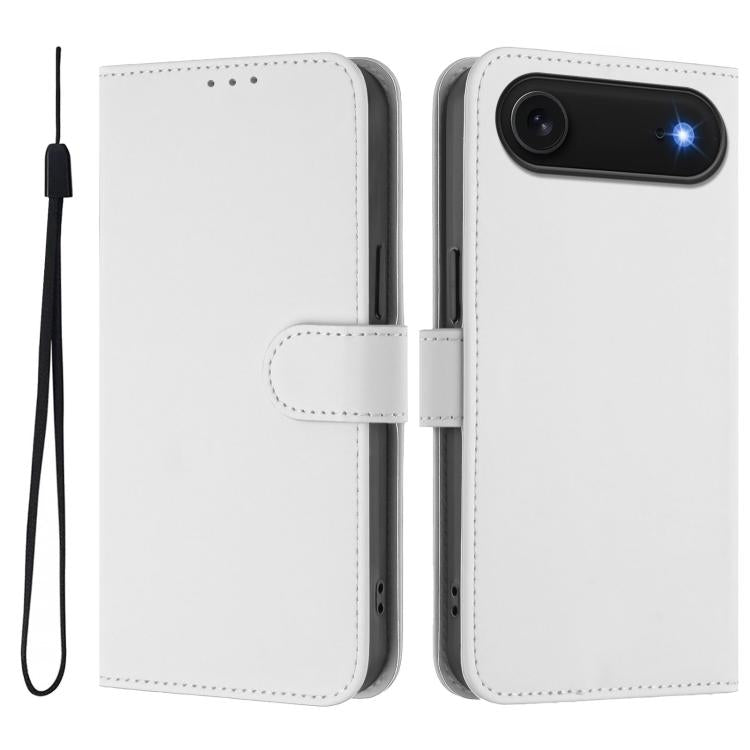 Funda para teléfono de piel de color liso con cordón y tacto agradable al tacto, For iPhone Air, For iPhone 16 Pro Max