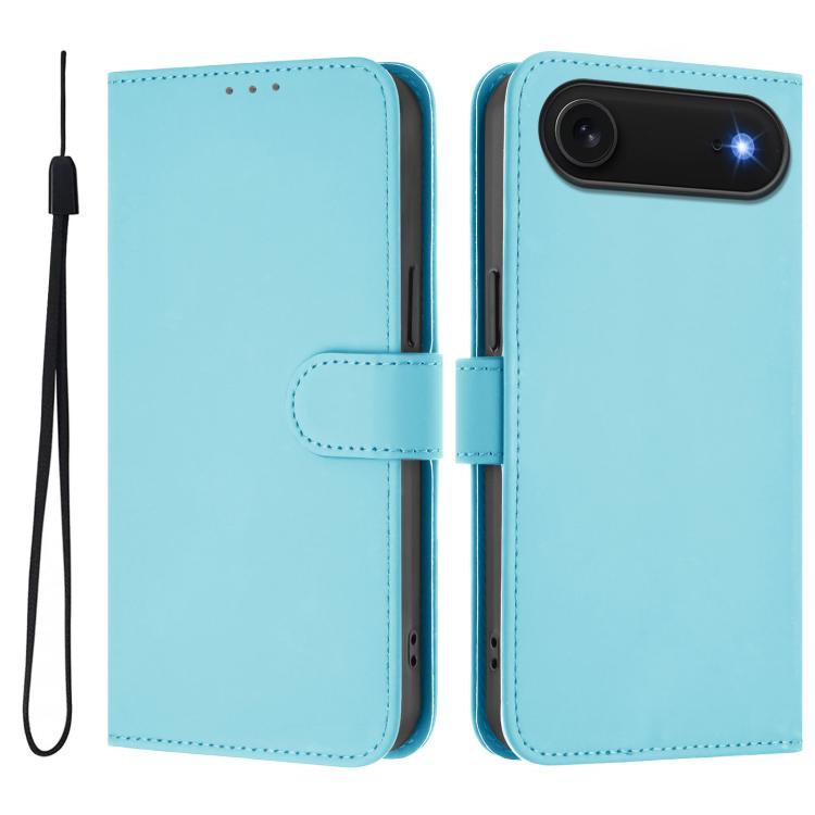 Funda para teléfono de piel de color liso con cordón y tacto agradable al tacto, For iPhone Air, For iPhone 16 Pro Max