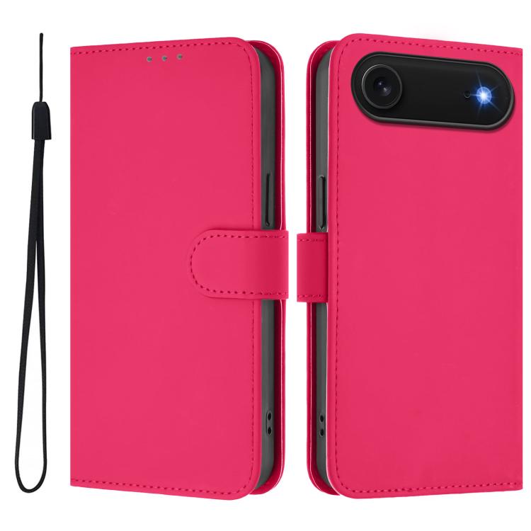 Funda para teléfono de piel de color liso con cordón y tacto agradable al tacto, For iPhone Air, For iPhone 16 Pro Max