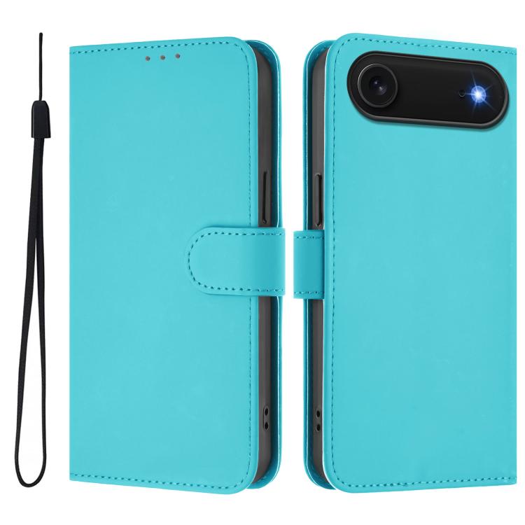 Funda para teléfono de piel de color liso con cordón y tacto agradable al tacto, For iPhone Air, For iPhone 16 Pro Max