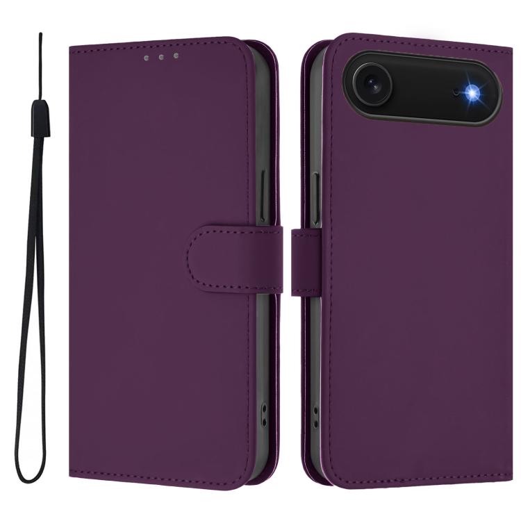 Funda para teléfono de piel de color liso con cordón y tacto agradable al tacto, For iPhone Air, For iPhone 16 Pro Max
