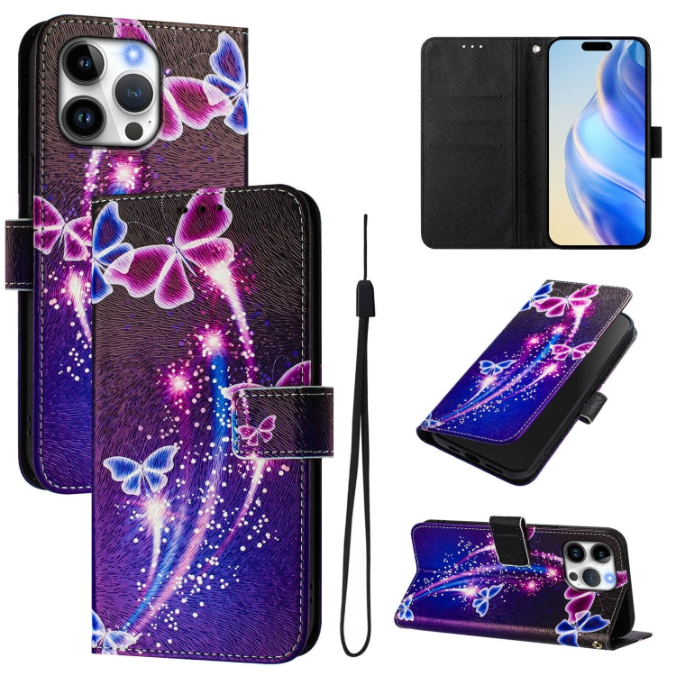 Funda de cuero para teléfono con patrón de dibujo artístico en color, For iPhone 16e / 17e, For iPhone 16 Pro Max