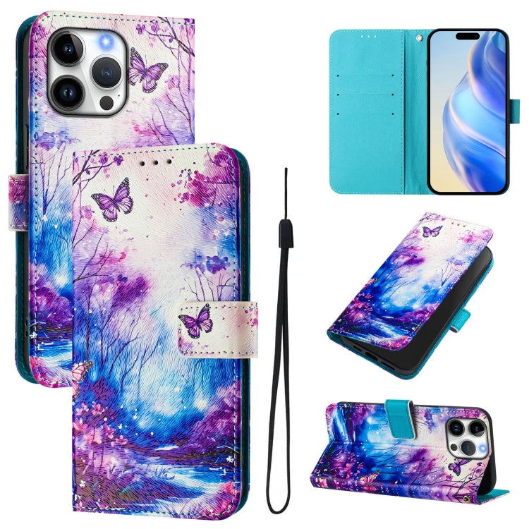 Funda de cuero para teléfono con patrón de dibujo artístico en color, For iPhone 16e / 17e, For iPhone 16 Pro Max