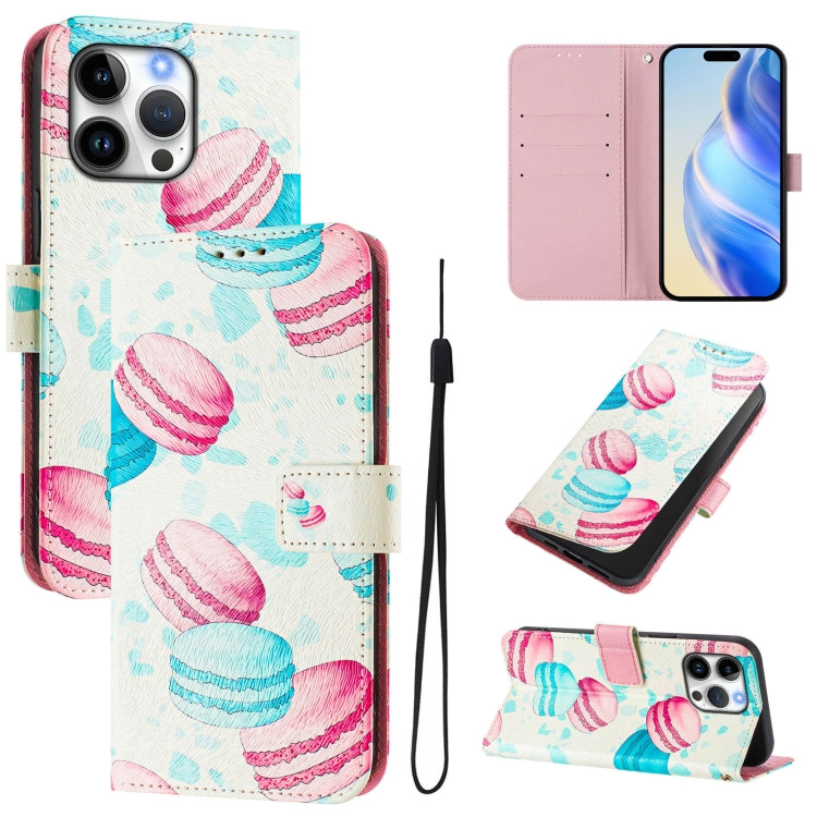 Funda de cuero para teléfono con patrón de dibujo artístico en color, For iPhone 16e / 17e, For iPhone 16 Pro Max