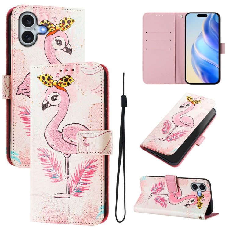 Funda de cuero para teléfono con patrón de dibujo artístico en color, For iPhone 16, For iPhone 15 Pro Max