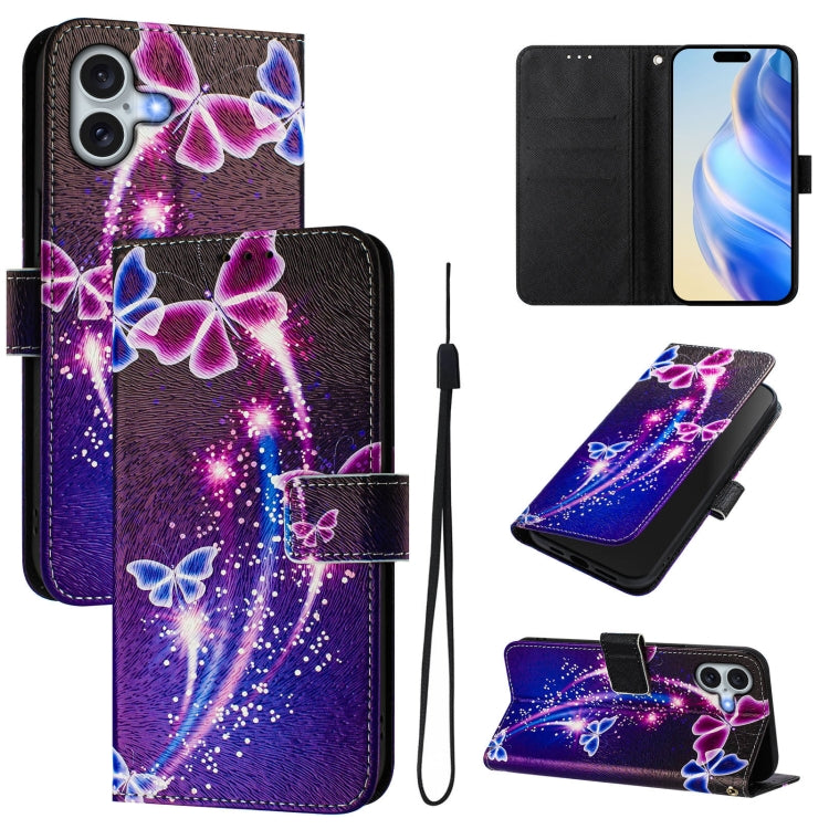 Funda de cuero para teléfono con patrón de dibujo artístico en color, For iPhone 16, For iPhone 15 Pro Max
