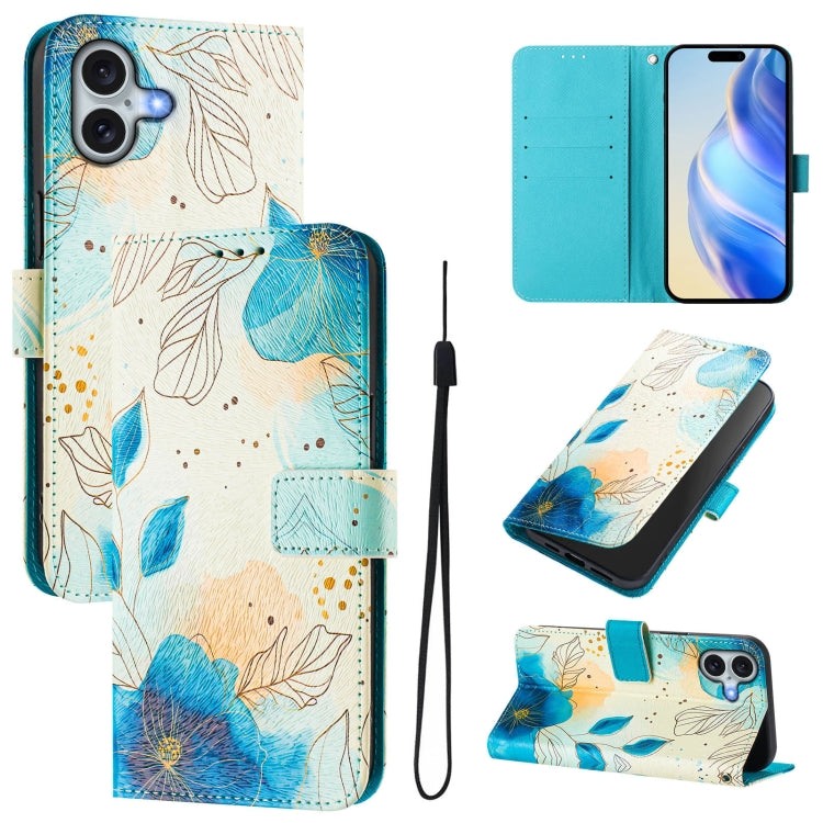 Funda de cuero para teléfono con patrón de dibujo artístico en color, For iPhone 16, For iPhone 15 Pro Max