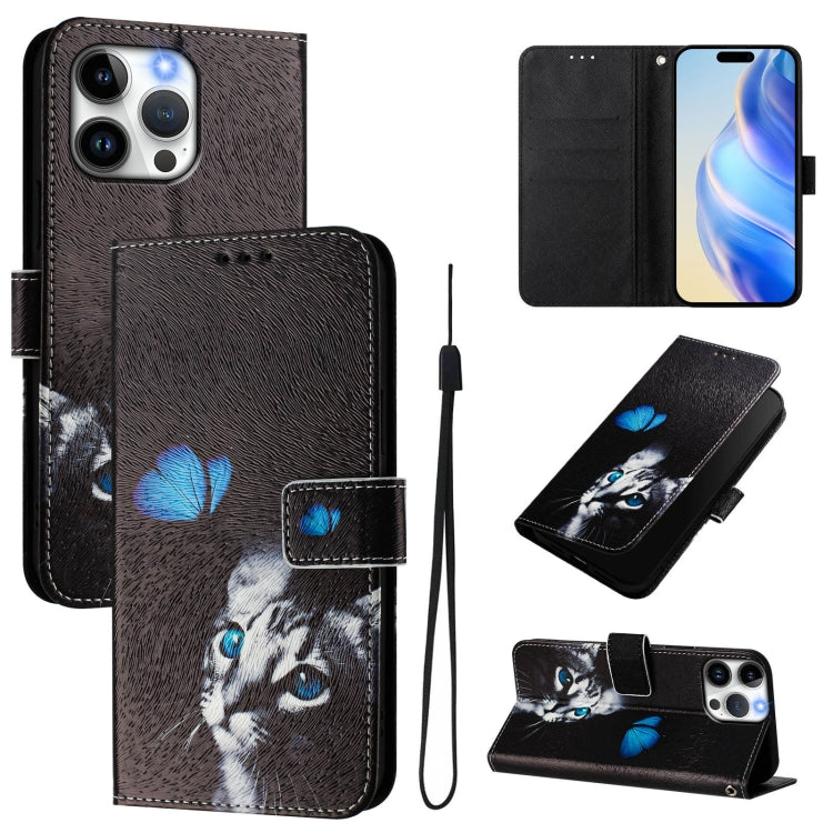 Funda de cuero para teléfono con patrón de dibujo artístico en color, For iPhone 16, For iPhone 15 Pro Max