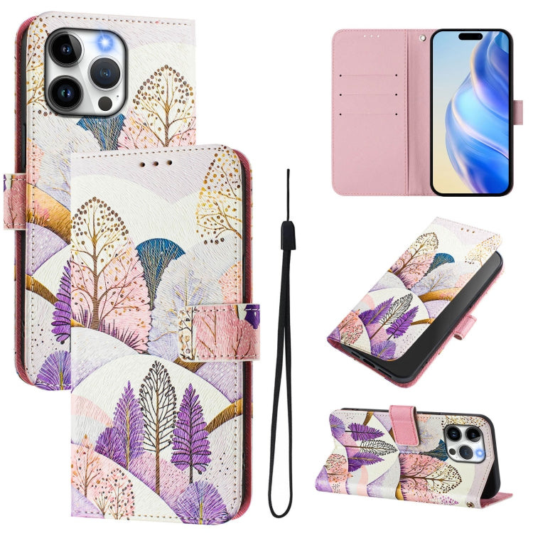 Funda de cuero para teléfono con patrón de dibujo artístico en color, For iPhone 16, For iPhone 15 Pro Max