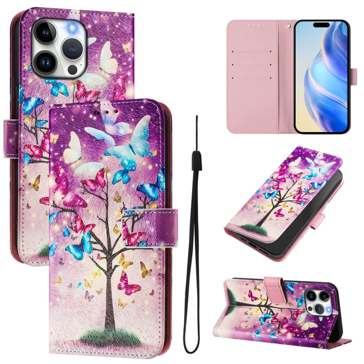 Funda de cuero para teléfono con patrón de dibujo artístico en color, For iPhone 16, For iPhone 15 Pro Max