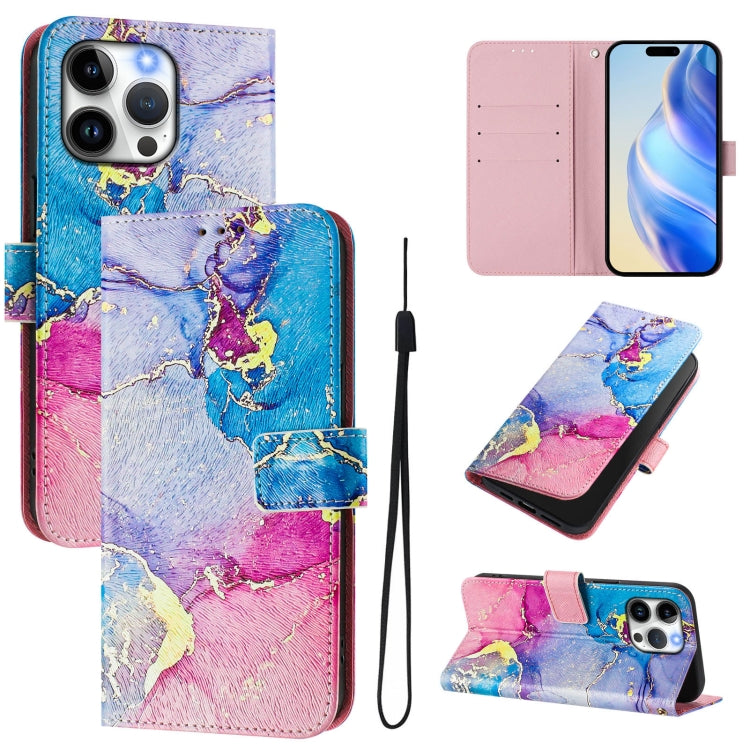 Funda de cuero para teléfono con patrón de dibujo artístico en color, For iPhone 16, For iPhone 15 Pro Max
