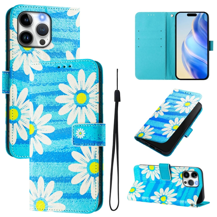 Funda de cuero para teléfono con patrón de dibujo artístico en color, For iPhone 16, For iPhone 15 Pro Max