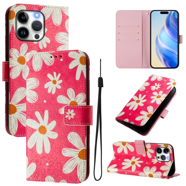 Funda de cuero para teléfono con patrón de dibujo artístico en color, For iPhone 16, For iPhone 15 Pro Max