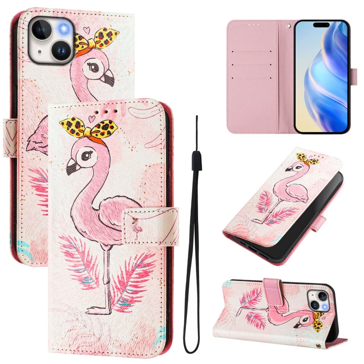 Funda de cuero para teléfono con patrón de dibujo artístico en color, For iPhone 15, For iPhone 14 Plus