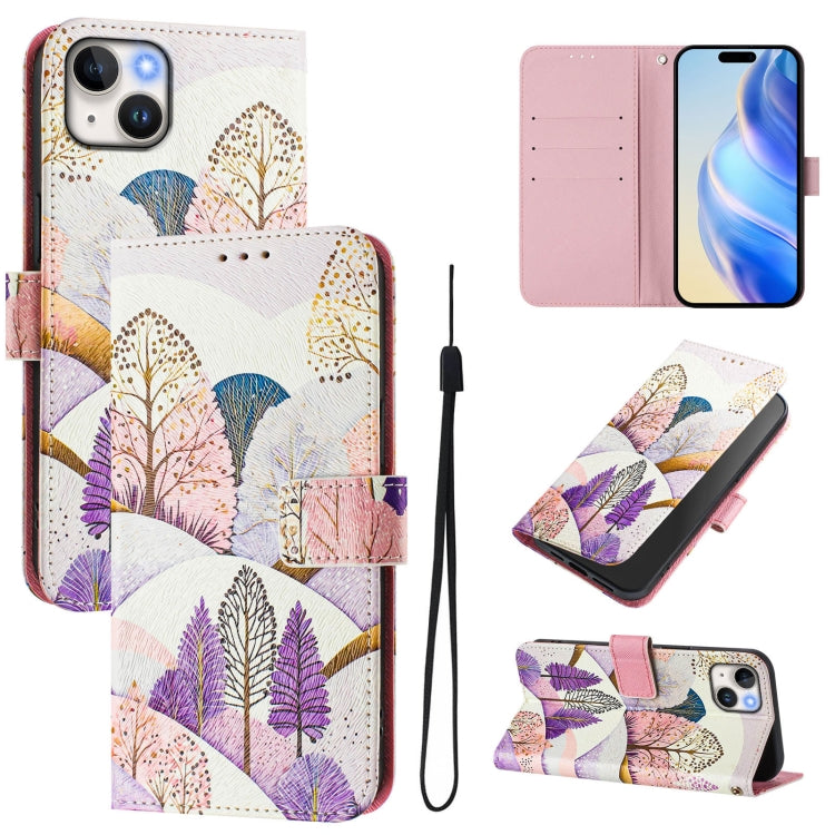Funda de cuero para teléfono con patrón de dibujo artístico en color, For iPhone 15, For iPhone 14 Plus
