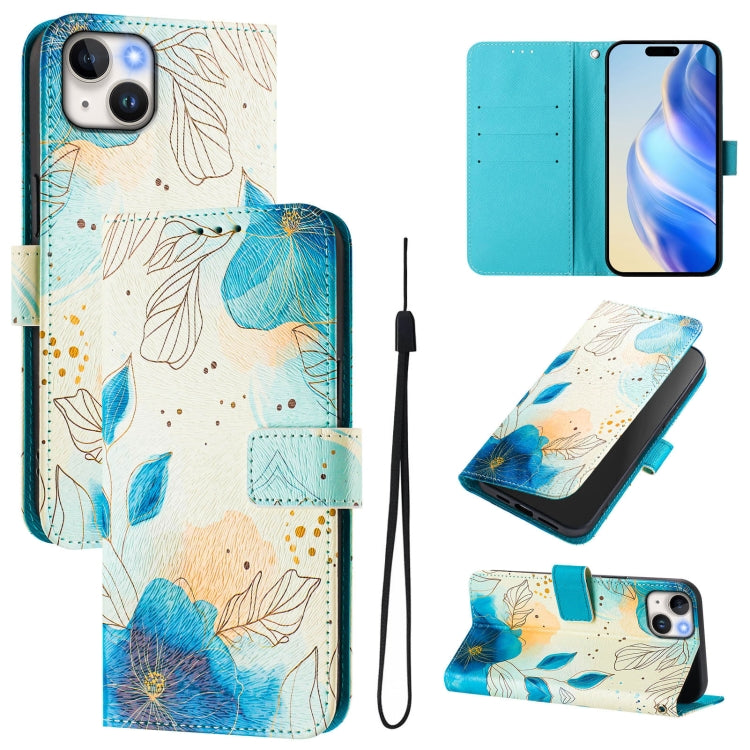 Funda de cuero para teléfono con patrón de dibujo artístico en color, For iPhone 15, For iPhone 14 Plus
