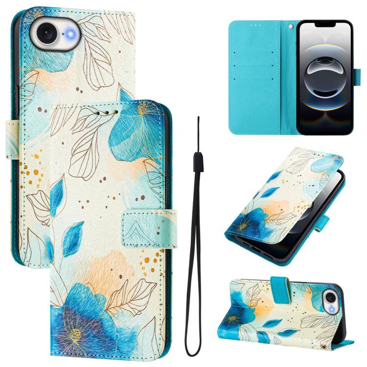 Funda de cuero para teléfono con patrón de dibujo artístico en color, For iPhone 16e / 17e, For iPhone 16 Pro Max