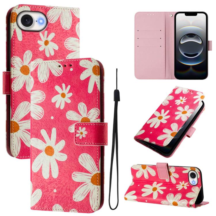 Funda de cuero para teléfono con patrón de dibujo artístico en color, For iPhone 16e / 17e, For iPhone 16 Pro Max