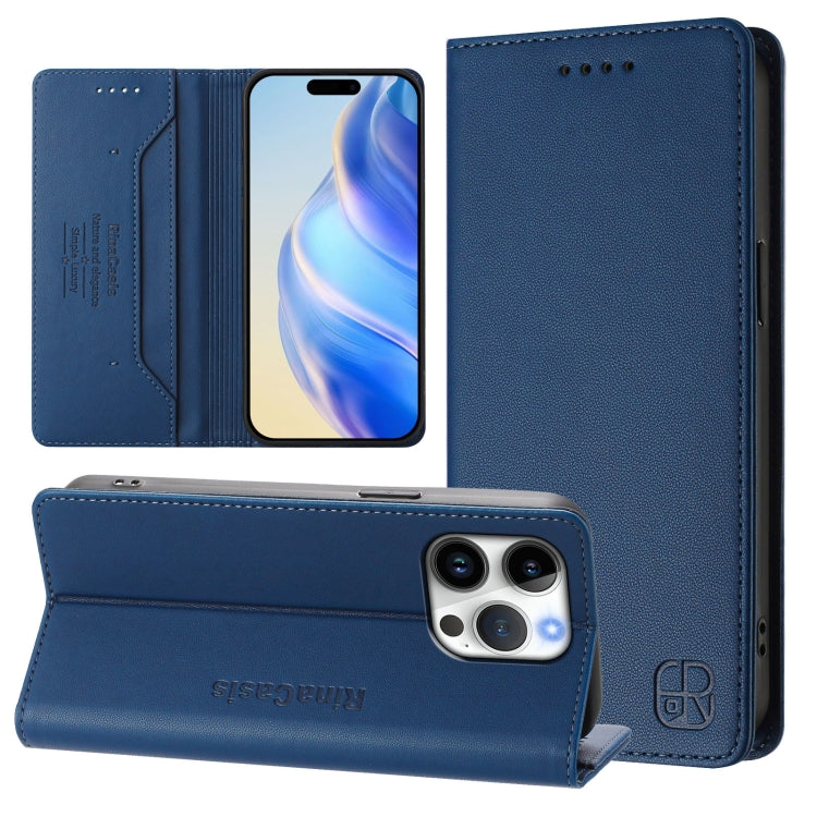 Estuche para teléfono de cuero con doble pliegue y succión magnética y RFID RC01, For iPhone 17e / 16e, For iPhone 17 Pro Max, For iPhone 17 Pro, For iPhone 17, For iPhone Air, For iPhone 16 Pro Max