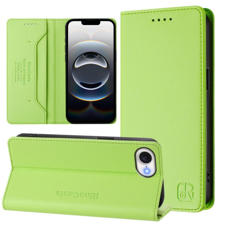 Estuche para teléfono de cuero con doble pliegue y succión magnética y RFID RC01, For iPhone 17e / 16e, For iPhone 17 Pro Max, For iPhone 17 Pro, For iPhone 17, For iPhone Air, For iPhone 16 Pro Max
