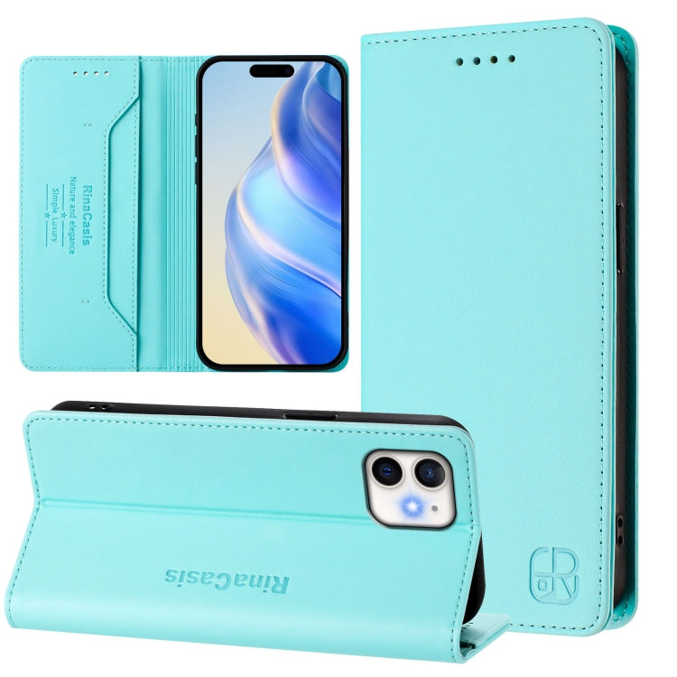 Estuche para teléfono de cuero con doble pliegue y succión magnética y RFID RC01, For iPhone 11 Pro Max, For iPhone 11, For iPhone 11 Pro, For iPhone X / XS, For iPhone XR, For iPhone XS Max