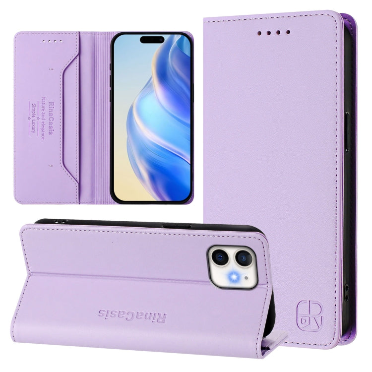 Estuche para teléfono de cuero con doble pliegue y succión magnética y RFID RC01, For iPhone 11 Pro Max, For iPhone 11, For iPhone 11 Pro, For iPhone X / XS, For iPhone XR, For iPhone XS Max