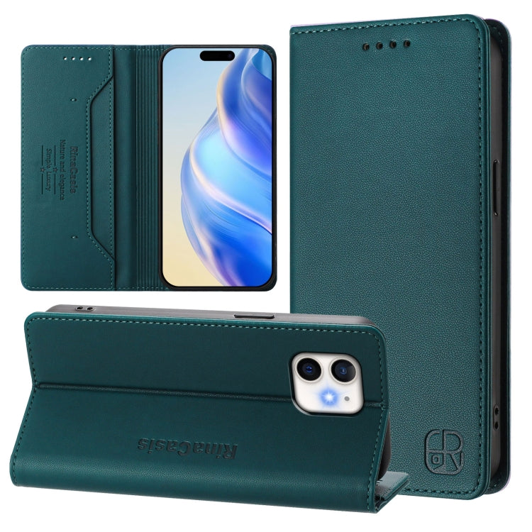 Estuche para teléfono de cuero con doble pliegue y succión magnética y RFID RC01, For iPhone 11 Pro Max, For iPhone 11, For iPhone 11 Pro, For iPhone X / XS, For iPhone XR, For iPhone XS Max