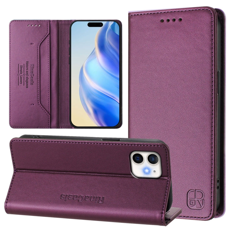 Estuche para teléfono de cuero con doble pliegue y succión magnética y RFID RC01, For iPhone 11 Pro Max, For iPhone 11, For iPhone 11 Pro, For iPhone X / XS, For iPhone XR, For iPhone XS Max