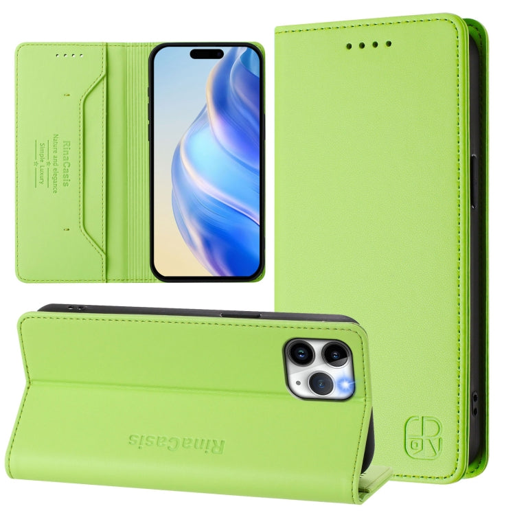 Estuche para teléfono de cuero con doble pliegue y succión magnética y RFID RC01, For iPhone 11 Pro Max, For iPhone 11, For iPhone 11 Pro, For iPhone X / XS, For iPhone XR, For iPhone XS Max