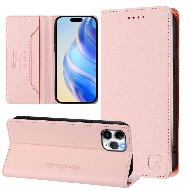 Estuche para teléfono de cuero con doble pliegue y succión magnética y RFID RC01, For iPhone 11 Pro Max, For iPhone 11, For iPhone 11 Pro, For iPhone X / XS, For iPhone XR, For iPhone XS Max