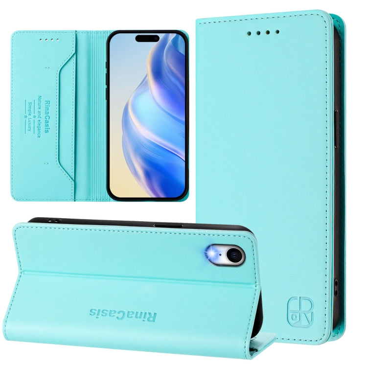 Estuche para teléfono de cuero con doble pliegue y succión magnética y RFID RC01, For iPhone 11 Pro Max, For iPhone 11, For iPhone 11 Pro, For iPhone X / XS, For iPhone XR, For iPhone XS Max