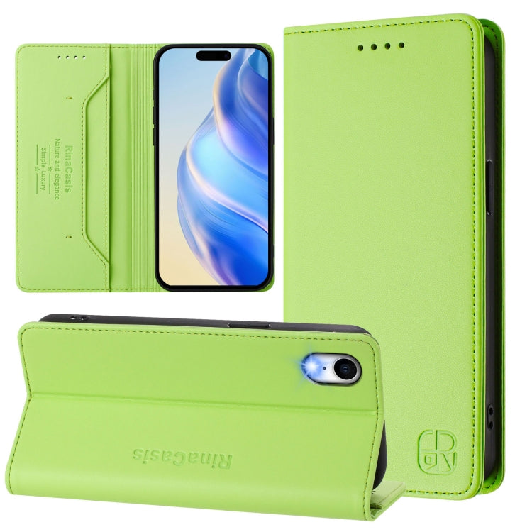 Estuche para teléfono de cuero con doble pliegue y succión magnética y RFID RC01, For iPhone 11 Pro Max, For iPhone 11, For iPhone 11 Pro, For iPhone X / XS, For iPhone XR, For iPhone XS Max