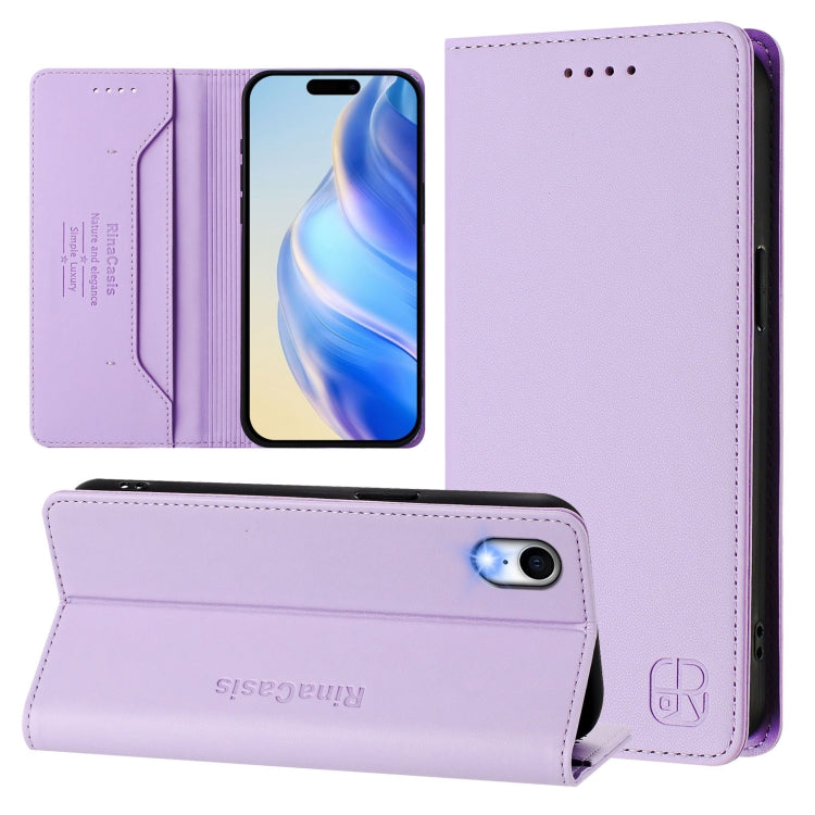 Estuche para teléfono de cuero con doble pliegue y succión magnética y RFID RC01, For iPhone 11 Pro Max, For iPhone 11, For iPhone 11 Pro, For iPhone X / XS, For iPhone XR, For iPhone XS Max