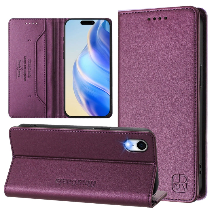 Estuche para teléfono de cuero con doble pliegue y succión magnética y RFID RC01, For iPhone 11 Pro Max, For iPhone 11, For iPhone 11 Pro, For iPhone X / XS, For iPhone XR, For iPhone XS Max