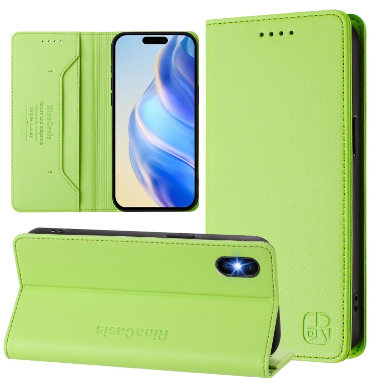 Estuche para teléfono de cuero con doble pliegue y succión magnética y RFID RC01, For iPhone 11 Pro Max, For iPhone 11, For iPhone 11 Pro, For iPhone X / XS, For iPhone XR, For iPhone XS Max