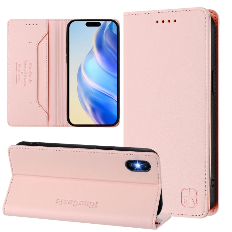 Estuche para teléfono de cuero con doble pliegue y succión magnética y RFID RC01, For iPhone 11 Pro Max, For iPhone 11, For iPhone 11 Pro, For iPhone X / XS, For iPhone XR, For iPhone XS Max