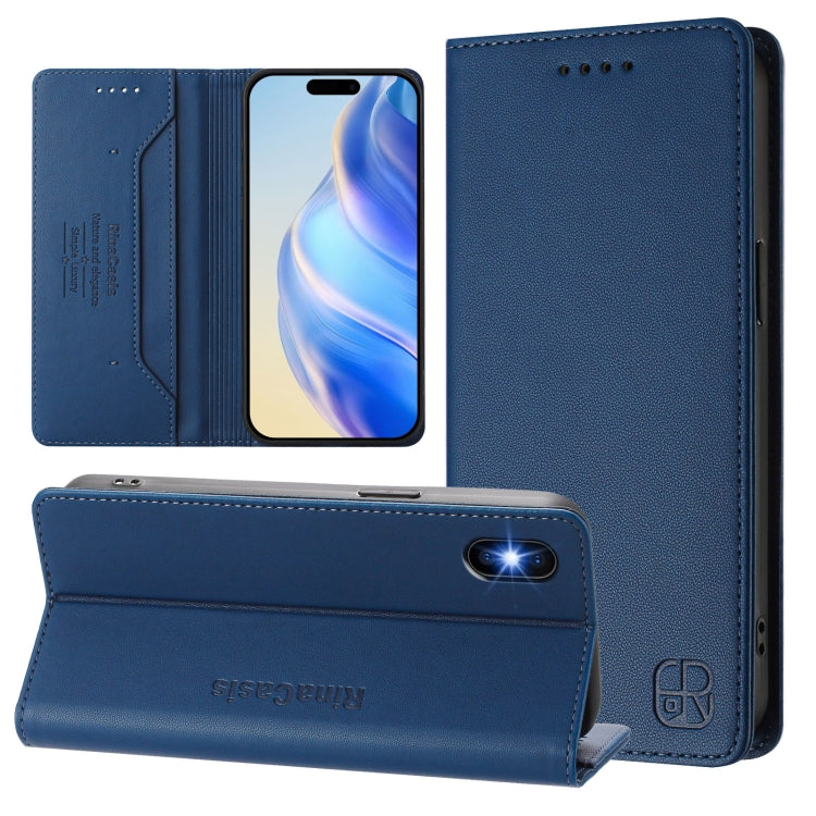 Estuche para teléfono de cuero con doble pliegue y succión magnética y RFID RC01, For iPhone 11 Pro Max, For iPhone 11, For iPhone 11 Pro, For iPhone X / XS, For iPhone XR, For iPhone XS Max