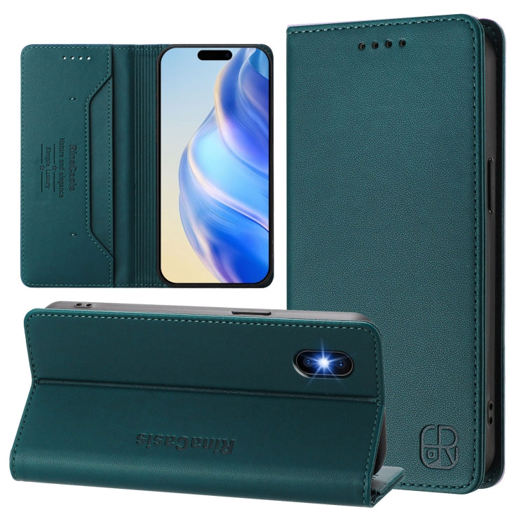 Estuche para teléfono de cuero con doble pliegue y succión magnética y RFID RC01, For iPhone 11 Pro Max, For iPhone 11, For iPhone 11 Pro, For iPhone X / XS, For iPhone XR, For iPhone XS Max