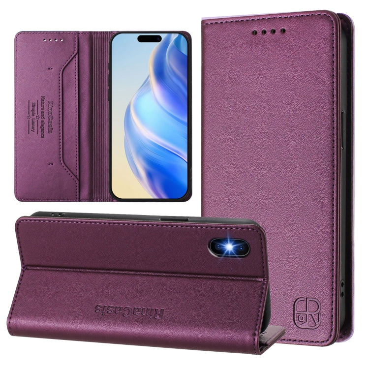 Estuche para teléfono de cuero con doble pliegue y succión magnética y RFID RC01, For iPhone 11 Pro Max, For iPhone 11, For iPhone 11 Pro, For iPhone X / XS, For iPhone XR, For iPhone XS Max