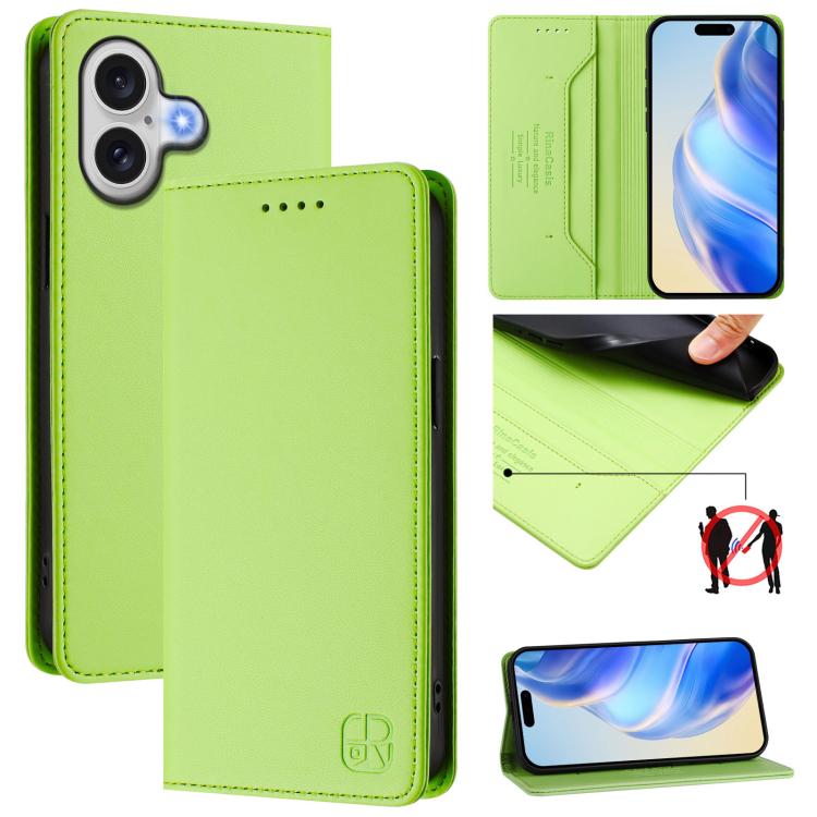 Estuche para teléfono de cuero con doble pliegue y succión magnética y RFID RC01, For iPhone 17e / 16e, For iPhone 17 Pro Max, For iPhone 17 Pro, For iPhone 17, For iPhone Air, For iPhone 16 Pro Max