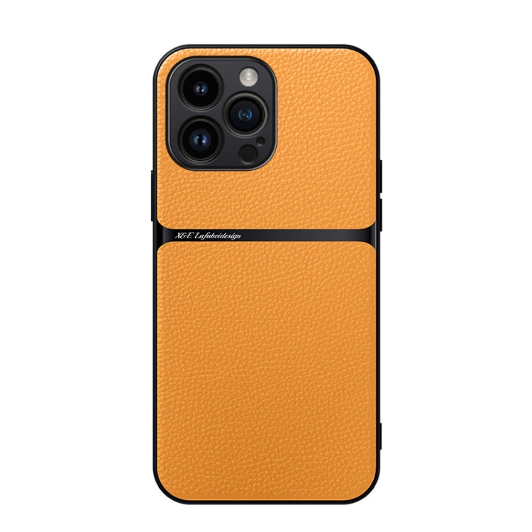 Funda para teléfono de piel de lichi con cobertura total magnética y resistente a los golpes, For iPhone 18 Pro, For iPhone 18 Pro Max, For iPhone 17e / 16e, For iPhone 17 Pro Max, For iPhone 17 Pro, For iPhone 17, For iPhone Air, For iPhone 16 Pro Max