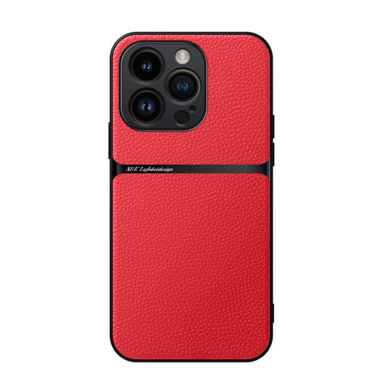 Funda para teléfono de piel de lichi con cobertura total magnética y resistente a los golpes, For iPhone 16 Pro, For iPhone 16 Plus, For iPhone 16, For iPhone 15 Pro Max, For iPhone 15 Pro, For iPhone 15 Plus, For iPhone 15, For iPhone 14 Plus