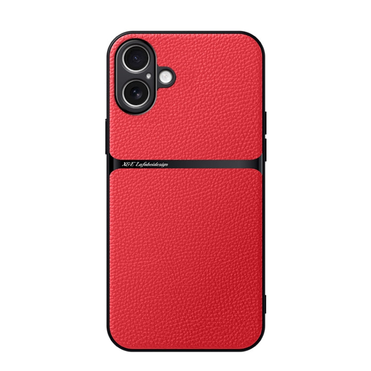 Funda para teléfono de piel de lichi con cobertura total magnética y resistente a los golpes, For iPhone 16 Pro, For iPhone 16 Plus, For iPhone 16, For iPhone 15 Pro Max, For iPhone 15 Pro, For iPhone 15 Plus, For iPhone 15, For iPhone 14 Plus