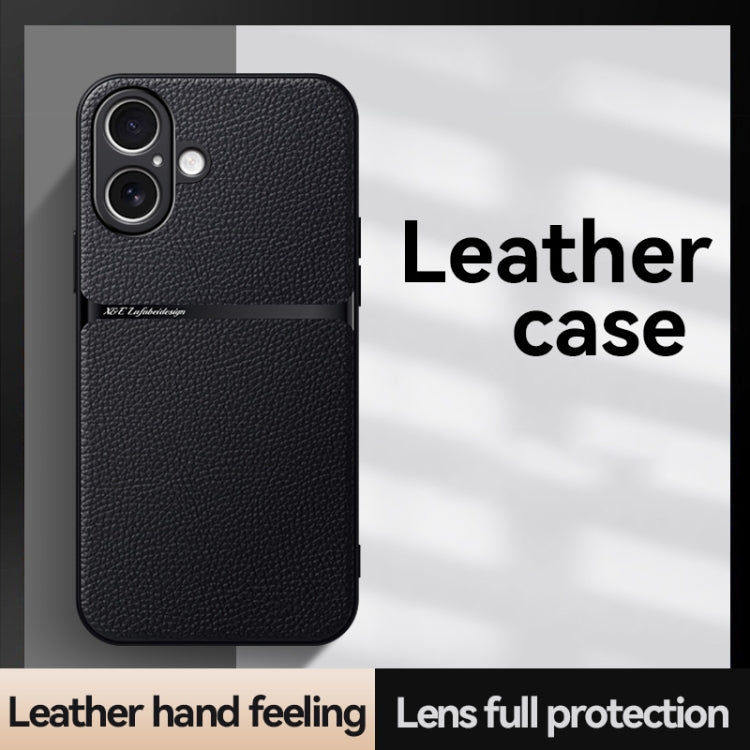 Funda para teléfono de piel de lichi con cobertura total magnética y resistente a los golpes, For iPhone 16, For iPhone 15 Pro Max, For iPhone 15 Pro, For iPhone 15 Plus, For iPhone 15, For iPhone 14 Plus, For iPhone 14, For iPhone 14 Pro