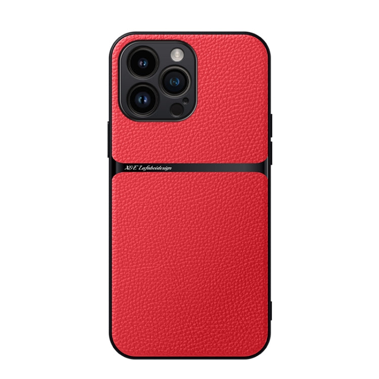 Funda para teléfono de piel de lichi con cobertura total magnética y resistente a los golpes, For iPhone 16 Pro, For iPhone 16 Plus, For iPhone 16, For iPhone 15 Pro Max, For iPhone 15 Pro, For iPhone 15 Plus, For iPhone 15, For iPhone 14 Plus