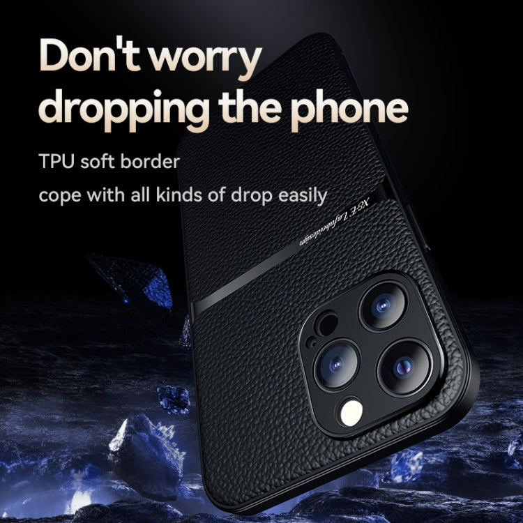 Funda para teléfono de piel de lichi con cobertura total magnética y resistente a los golpes, For iPhone 12 Pro, For iPhone 11 Pro Max, For iPhone 11, For iPhone 11 Pro, For iPhone X / XS, For iPhone XR, For iPhone XS Max